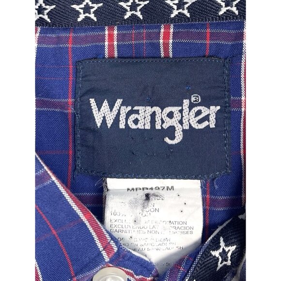 WRANGLER Mens XL Red White Blue National Patriot Pearl Snap Western SHIRT EUC - Picture 8 of 8
